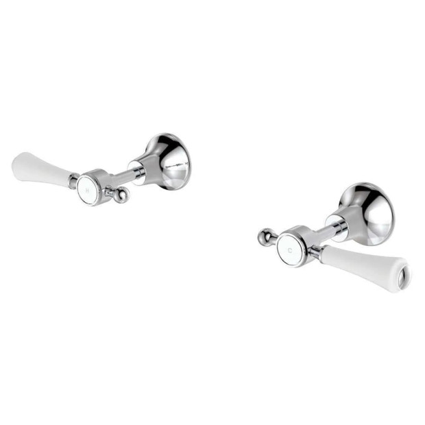 FIENZA - LILLIAN Lever Wall Top Assemblies with Ceramic White Handle