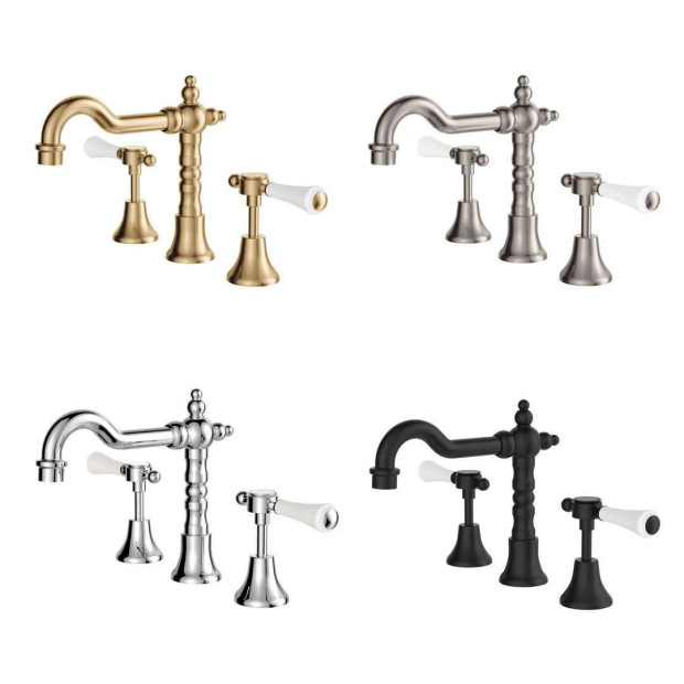 FIENZA - LILLIAN Lever Basin Set with Ceramic White Handle