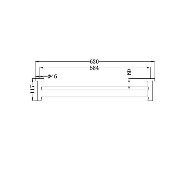 NERO - MECCA Double Towel Rail