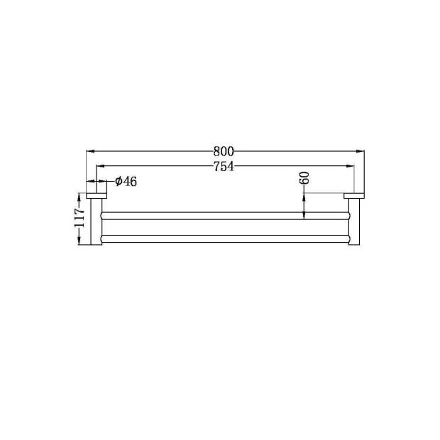 NERO - MECCA Double Towel Rail