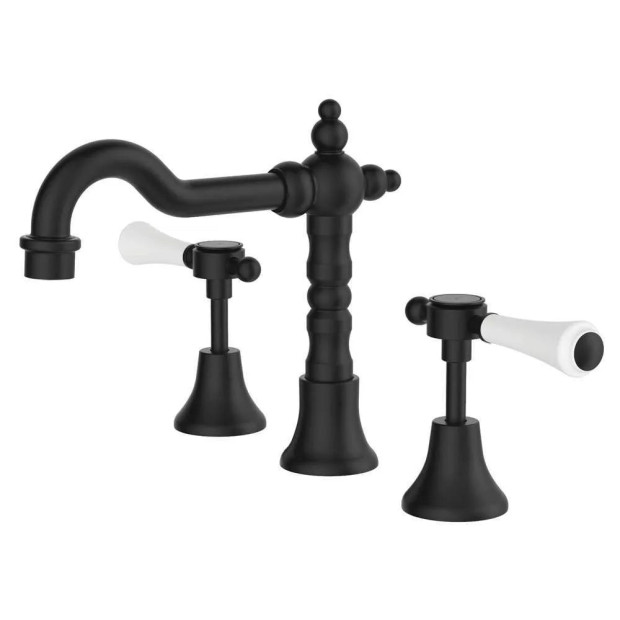FIENZA - LILLIAN Lever Basin Set with Ceramic White Handle