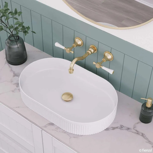 FIENZA - LILLIAN Lever Basin Set with Ceramic White Handle