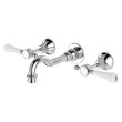 FIENZA - LILLIAN Lever Basin/Bath Wall Set with Ceramic White Handle