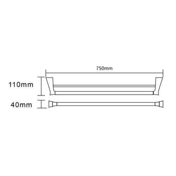 ECT - EXON 750mm Twin Towel Rail in Chrome