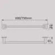 ECT - JESS 750mm single towel rail in Matte Black