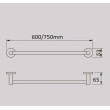 ECT - JESS 750mm single towel rail in Gun Metal