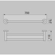 ECT - JESS 750mm double towel rail in Matte Black