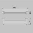 ECT - JESS 900mm double towel rail in Chrome