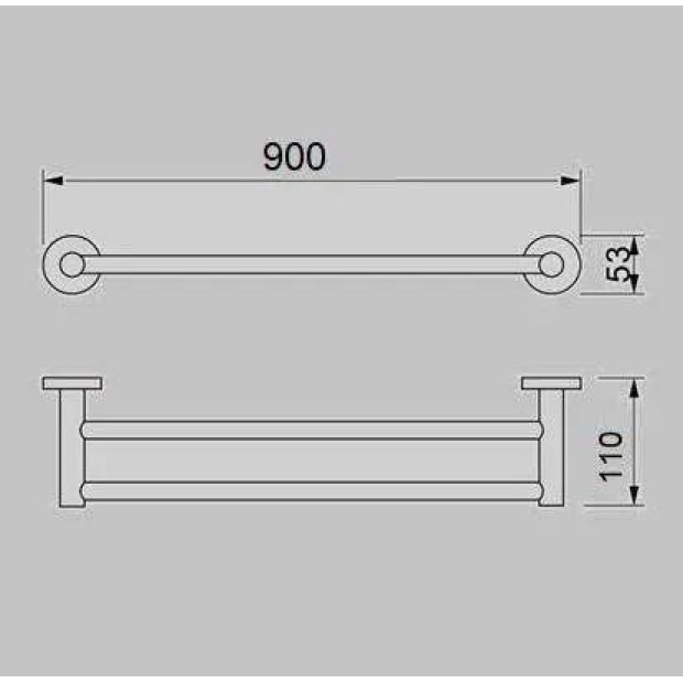ECT - JESS 900mm double towel rail in Chrome