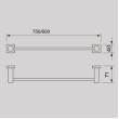 ECT - QUBI 600mm Single towel rail in Chrome