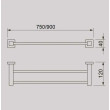 ECT - QUBI 750mm twin towel rail in Chrome