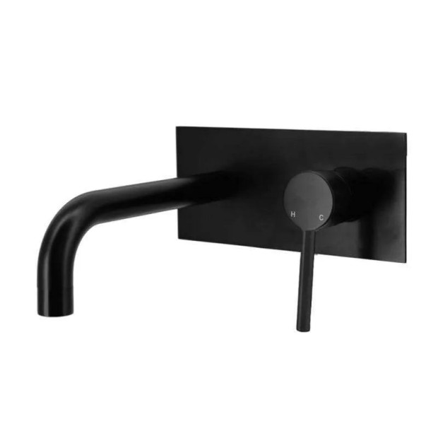 ECT - CURO Pin Handle Bath Mixer Set With Curved Spout in Matte Black
