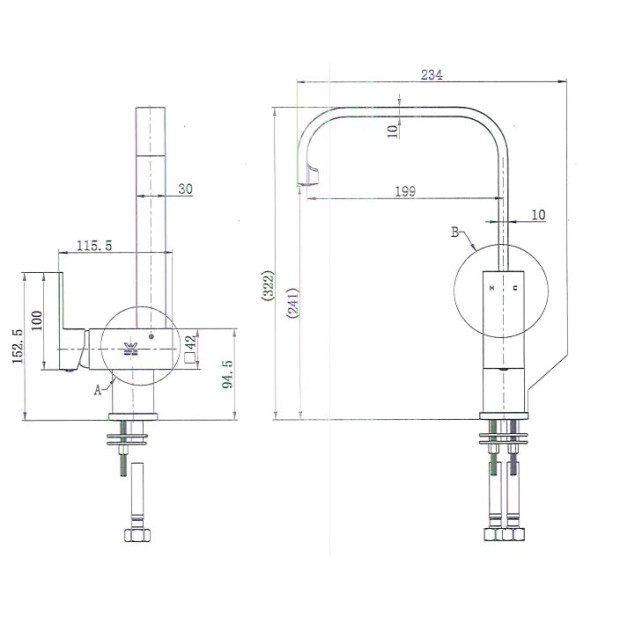 ECT - ACQUA Sink Mixer in Chrome