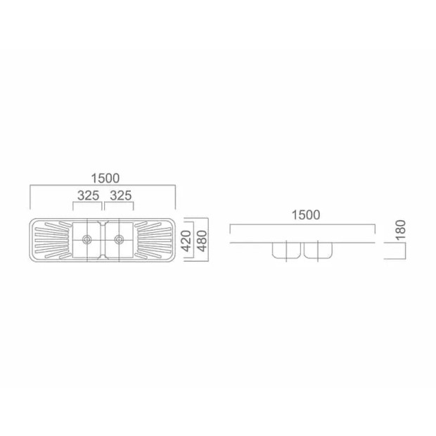 ECT - DANTE Double Bowl with Double Drainer Sink