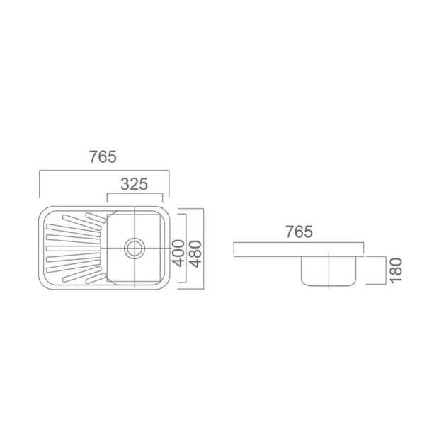 ECT - DANTE Single Bowl with Drainer Sink
