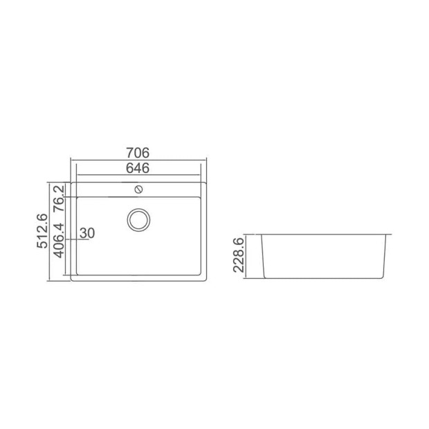 ECT - IMPACT Stainless Steel Large Single Bowl Top Mounted Sink