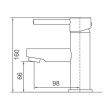 ECT - JESS Pin Handle Basin Mixer in Gun Metal