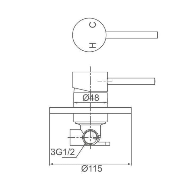 ECT - JESS Pin Handle Shower Mixer in Chrome