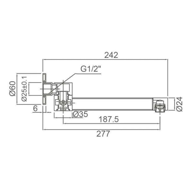 ECT - JESS Swivel Bath Spout in Brushed Nickel