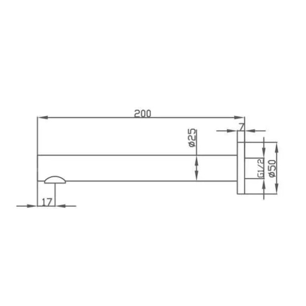 ECT - ROMEO bath spout (fixed) in Gun Metal