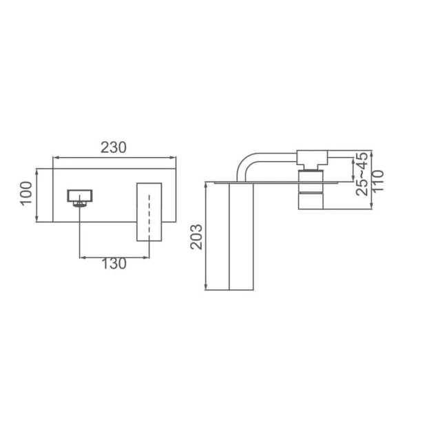 ECT - ACQUA BLACK Wall Bath/Basin Mixer in Matte Black
