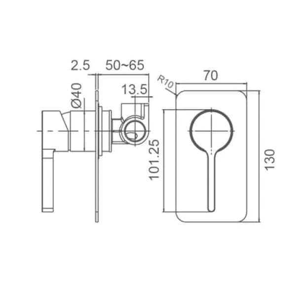 ECT - KENZO Shower Mixer in Brushed Nickel