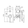 ECT - KENZO Shower Mixer with Diverter in Brushed Nickel