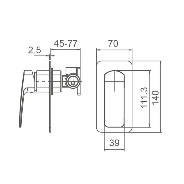 ECT - BRAVO II Shower Mixer in Chrome