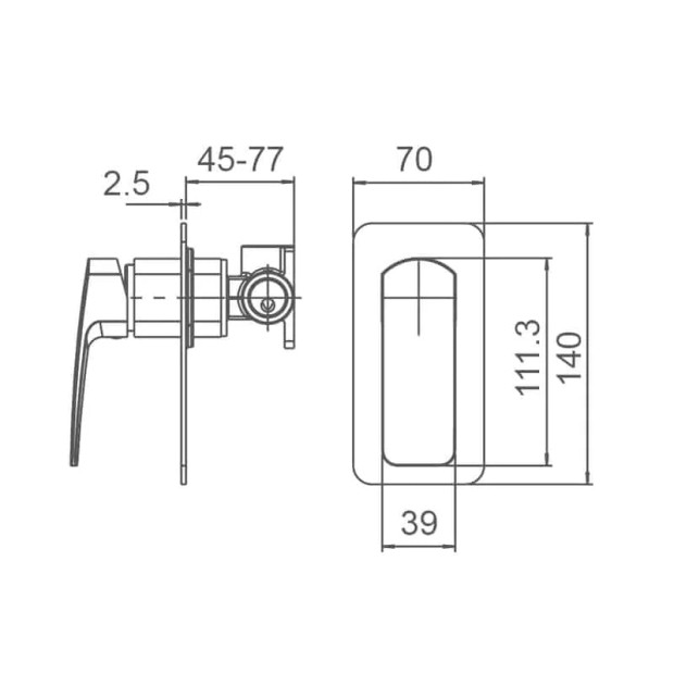 ECT - BRAVO II Shower Mixer in Brushed Nickel