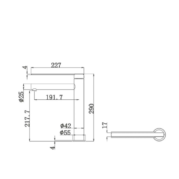 ECT - ROMEO Tower Basin mixer in Chrome