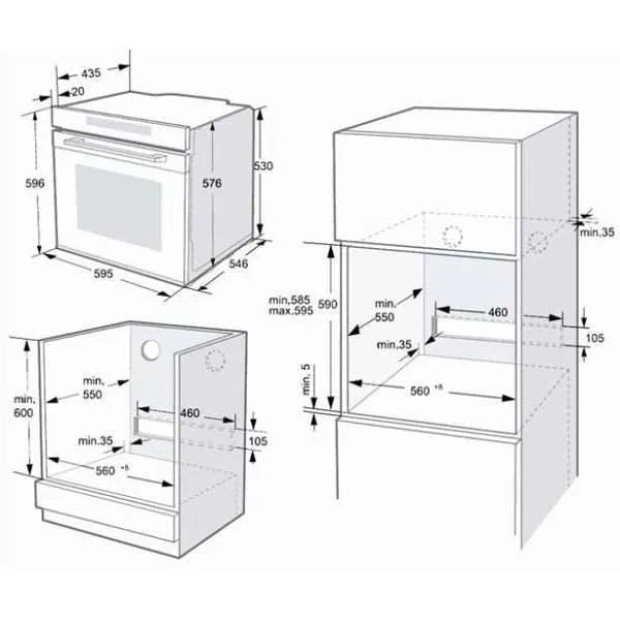BLAUPUNKT - 60cm Built-In Oven (Dark Steel)