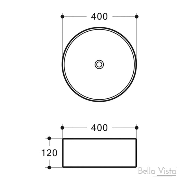 BELLA VISTA - Round Ceramic Basin - 400x120
