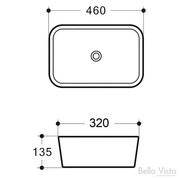 BELLA VISTA - Lina Ceramic Basin - 460x320x135