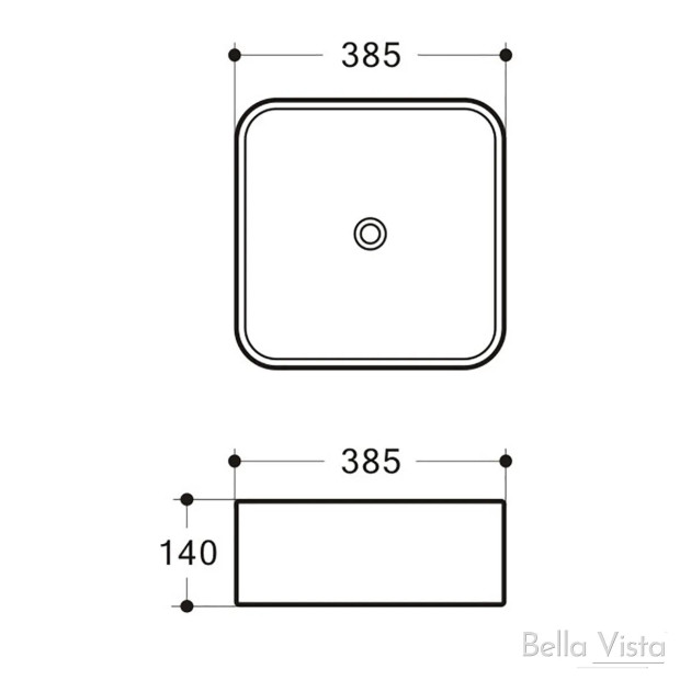 BELLA VISTA - Riva Ceramic Basin - 385x385x140