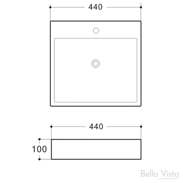 BELLA VISTA - Riva Ceramic Basin - 440x440x100