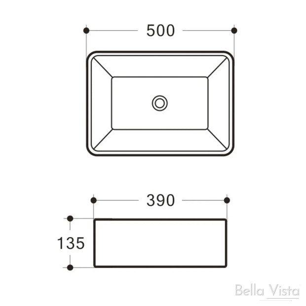 BELLA VISTA - Riva Ceramic Basin - 500x390x135