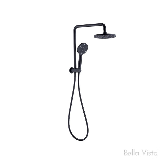 BELLA VISTA - Dual Shower Rail with Rain Fall Head - Short Round