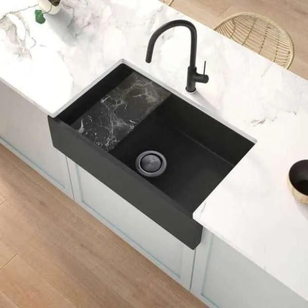 OLIVERI - SANTORINI Black Farmhouse Undermount Sink