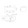 Milan Left Btm1400l Technical Drawing Square