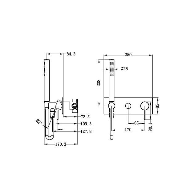 NERO - MECCA Shower Mixer Divertor System