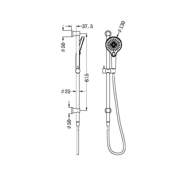 NERO - MECCA Rail Shower With Air or Opal Shower