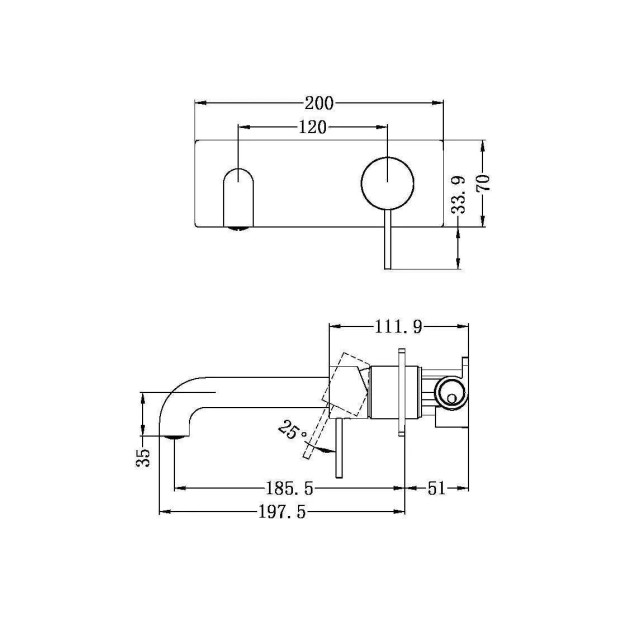 NERO - MECCA Wall Basin Mixer 120/160/185/230/260mm
