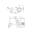 NERO - MECCA Wall Basin Mixer Handle Up Separate Back Plate