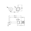 NERO - MECCA Wall Basin Mixer Handle Up Separate Back Plate