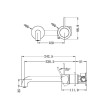 NERO - MECCA Wall Basin Mixer Handle Up Separate Back Plate
