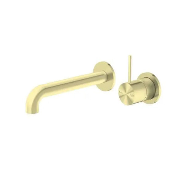 NERO - MECCA Wall Basin Mixer Handle Up Separate Back Plate