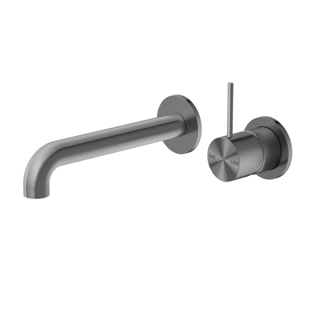NERO - MECCA Wall Basin Mixer Handle Up Separate Back Plate