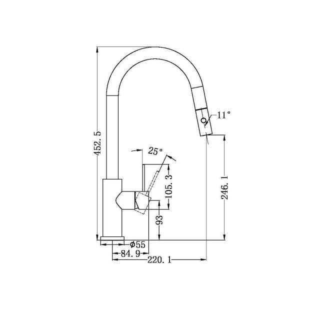 NERO - MECCA Pull Out Sink Mixer With Vegie Spray Function