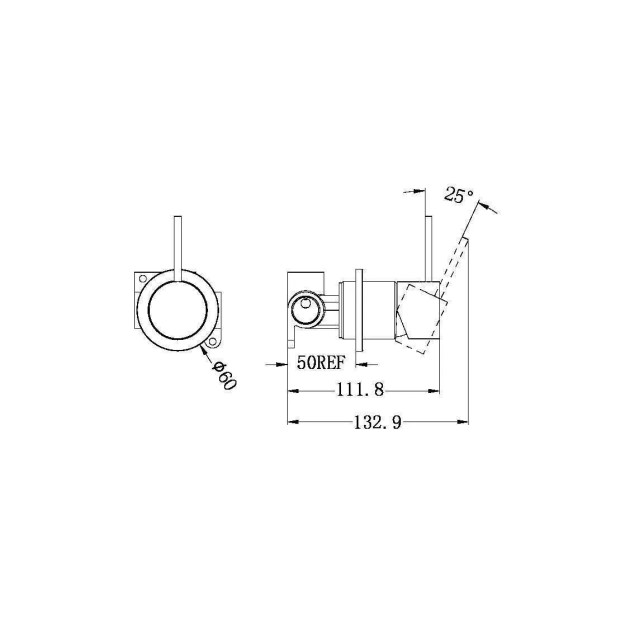NERO - MECCA Shower Mixer With 60mm Plate Handle Up