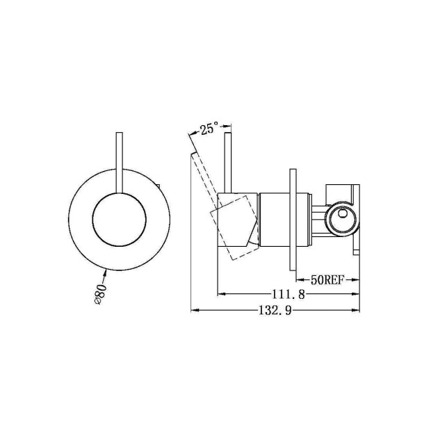 NERO - MECCA Shower Mixer Handle Up 80 mm Plate